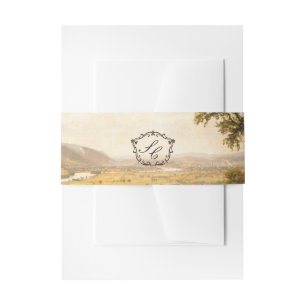 Romantic Western Ranch Wedding Photo Invitation Belly Band