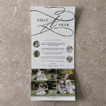 Romantic What A Year Christmas Multi Photo Tri-Fold Holiday Card<br><div class="desc">This romantic what a year Christmas multi photo tri-fold holiday card is the perfect simple year in review holiday greeting. The modern classic design features fancy swirls and whimsical flourishes with gorgeous elegant hand lettered typography. Customise your trifold holiday card with 7 photos, a family newsletter, your names and the...</div>