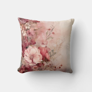 Romantic whimsical floral cushion