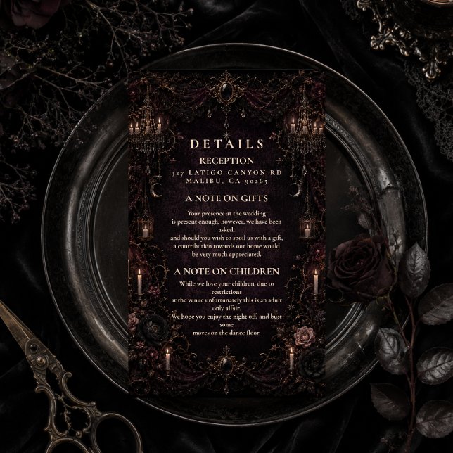 Romantic Whimsy Goth Wedding Enclosure Card (Creator Uploaded)