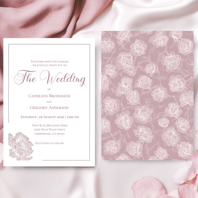 Romantic White Blush Pink Floral Wedding Invitation (Creator Uploaded)