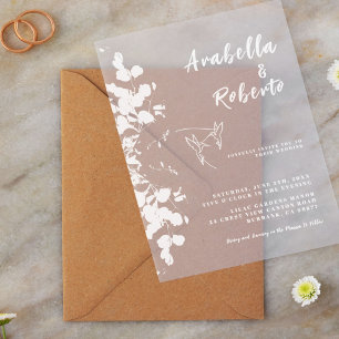 Romantic White Eucalyptus Botanical Wedding Acrylic Invitations