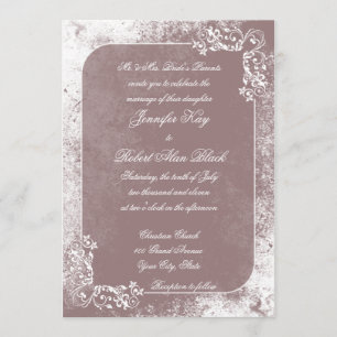 Romantic White Flourish Wedding Invitation