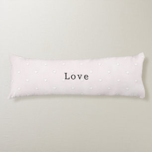 Romantic White Hearts Pink Valentine's Day Body Cushion
