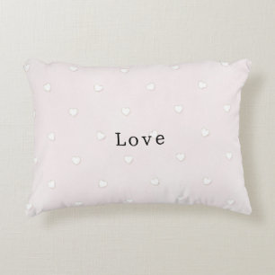 Romantic White Hearts Pink Valentine's Day Decorative Cushion