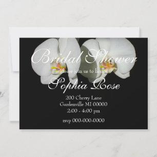Romantic White Orchids, tropical floral photo Invitation