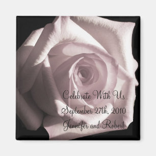 Romantic White Rose Magnet