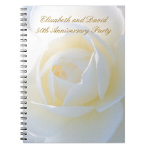 Romantic White Rose Party Planning Notebook