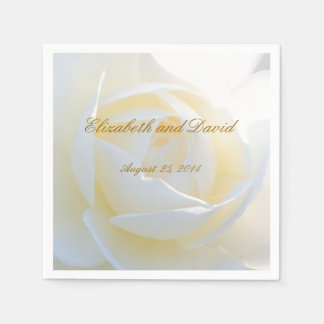 Romantic White Rose Wedding Napkins