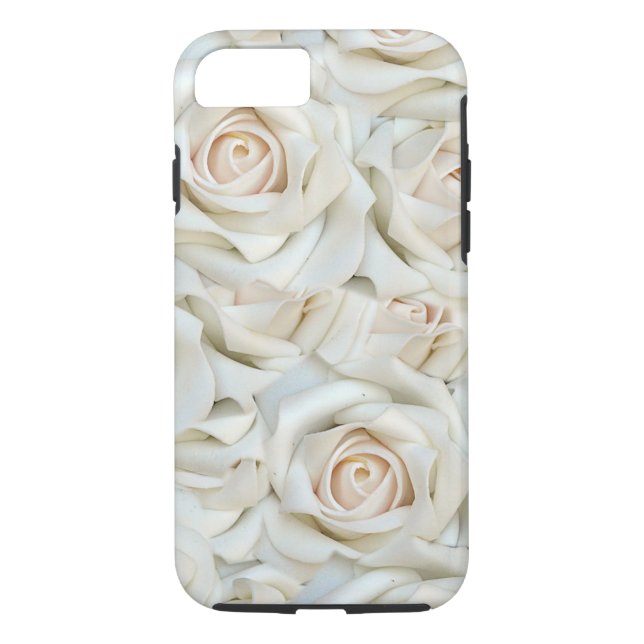 Romantic white Roses Pattern Case-Mate iPhone Case (Back)