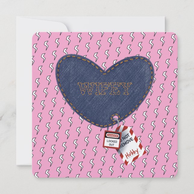 Romantic Wifey Hubby Electrical Lock Tag Heart (Front)