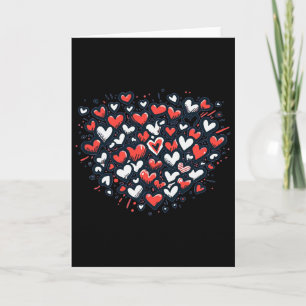 Romantic Wild Red Pink Hearts Valentine Love Bouqu Card
