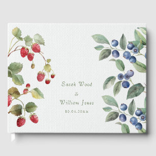 Romantic wild summer berries Wedding Guest Book