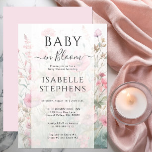 Romantic Wildflower Baby in Bloom Baby Shower Invitation