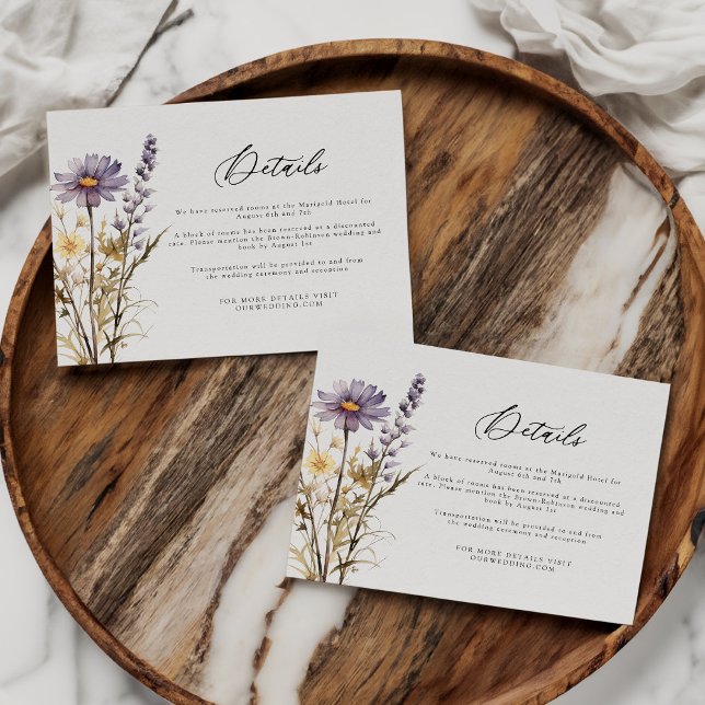 Romantic Wildflower Bloom Floral Wedding Details Enclosure Card (Creator Uploaded)