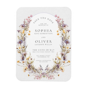 Romantic Wildflower Bloom Save the Date Magnet