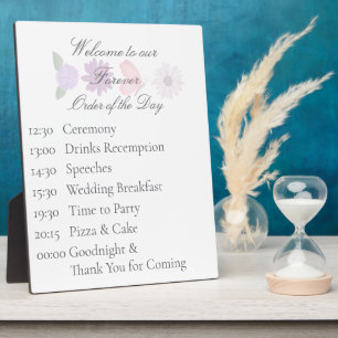 Romantic Wildflower & Butterfly Botanical Wedding  Plaque
