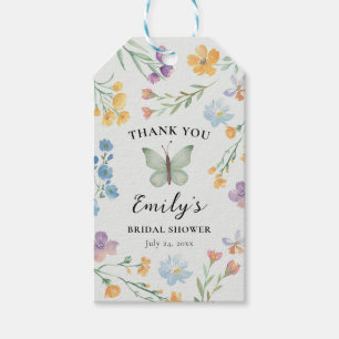 Romantic Wildflower & Butterfly Bridal Shower Gift Tags