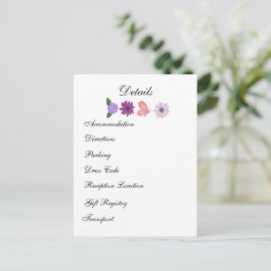 Romantic Wildflower & Butterfly Garden Wedding Postcard