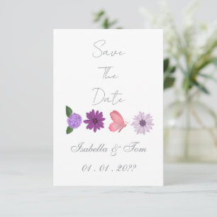 Romantic Wildflower & Butterfly Garden Wedding Save The Date