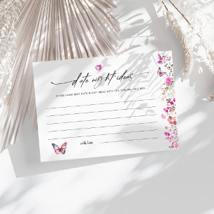 Romantic Wildflower Date Night Ideas Bridal Shower Enclosure Card