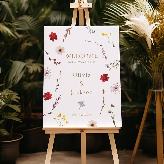 Romantic Wildflower Foil Wedding Welcome Sign  (Creator Uploaded)