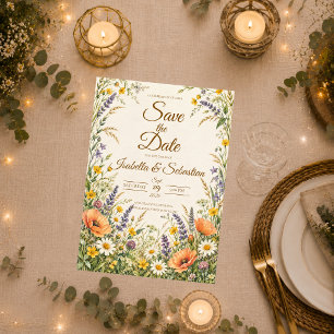 Romantic Wildflower Meadow Wedding Save The Date
