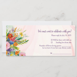 Romantic Wildflower Spring Wedding Response Cards