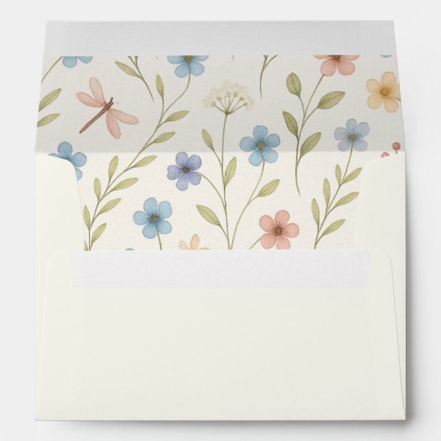 Romantic Wildflower Wedding Invitation Envelope (Back (Bottom))