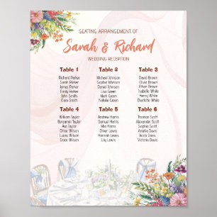 Romantic Wildflower Wedding Seating Chart