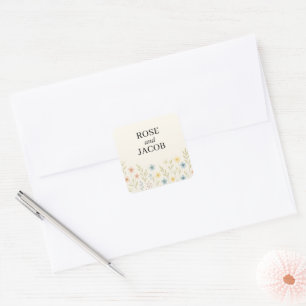 Romantic Wildflower Wedding Stickers