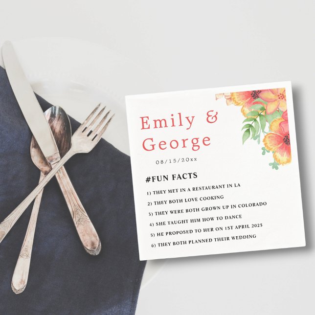 Romantic Wildflowers Botanical Boho Floral Wedding Napkin (Creator Uploaded)