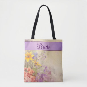 Romantic Wildflowers Wedding Tote Bag
