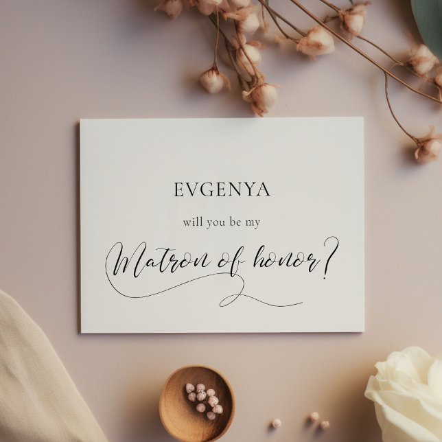 Romantic will you be my Matron of honour card (Creator Uploaded)