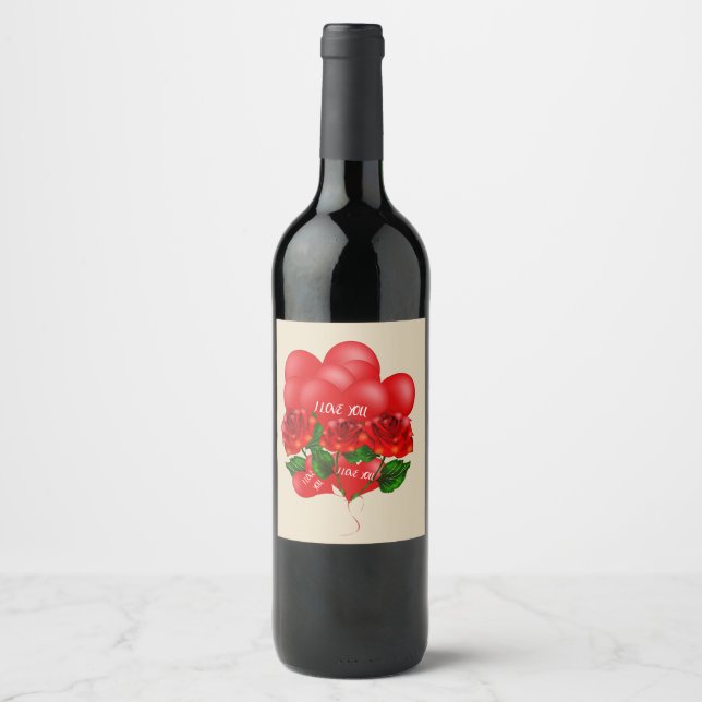 Romantic wine bottle label (Front)