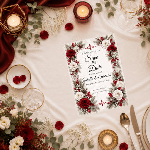 Romantic Winter Berry Elegance Wedding Save The Date