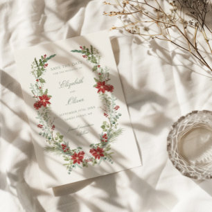 Romantic Winter Floral Wedding Save The Date