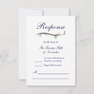 Romantic Winter Snow Tree Branches RSVP Card