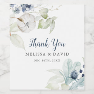 Romantic Winter Theme Wedding Thank You Stickers