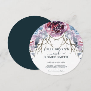 Romantic Winter Wedding Floral Invitation