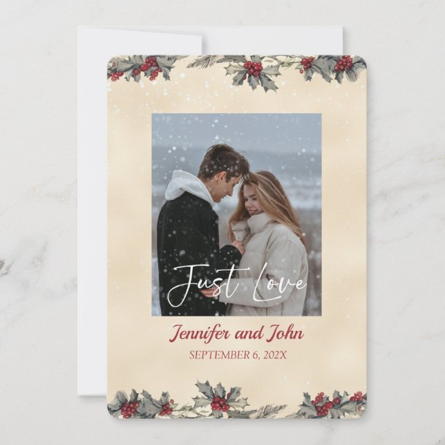 Romantic Winter Wedding Invitation (Front)