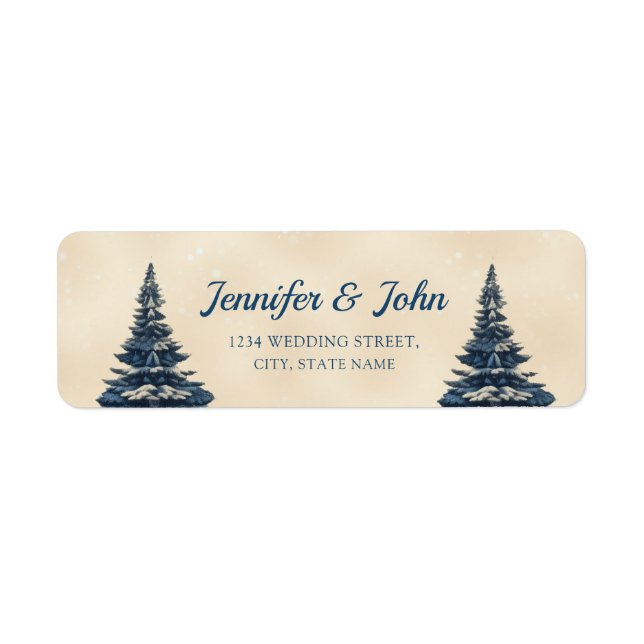 Romantic Winter Wedding Return Address (Front)