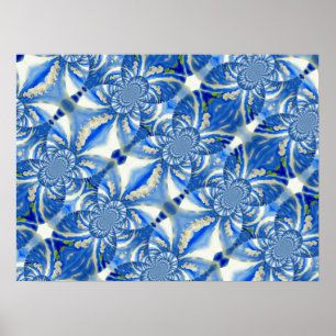 Romantic wispy blue skies and white orchids poster