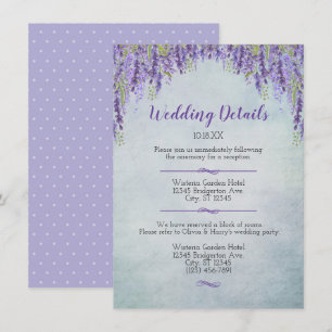Romantic Wisteria Garden Wedding Details Announcem Announcement