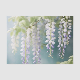 Romantic Wisteria Vine Watercolor on Dusty Blue Tissue Paper
