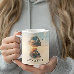 Romantic Woman Nature Silhouette Custom  Coffee Mug