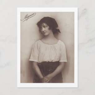Romantic Woman Vintage Portrait Postcard