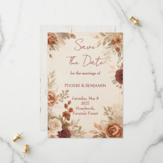 Romantic Woodland Floral Wedding Save The Date