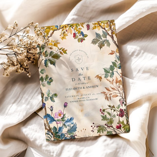 Romantic Woodland Foliage Wedding Save The Date (Creator Uploaded)