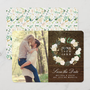 Romantic Woodland Photo Save the Date Invitation